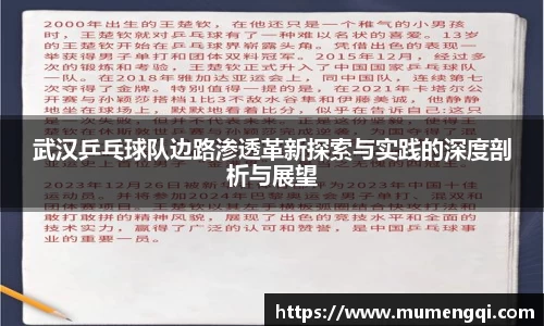 武汉乒乓球队边路渗透革新探索与实践的深度剖析与展望