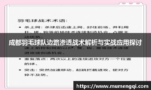 成都羽毛球队边路渗透战术解析与实战应用探讨