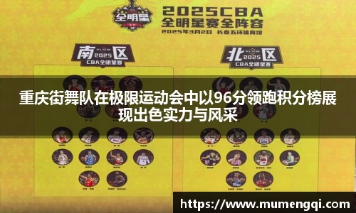 重庆街舞队在极限运动会中以96分领跑积分榜展现出色实力与风采